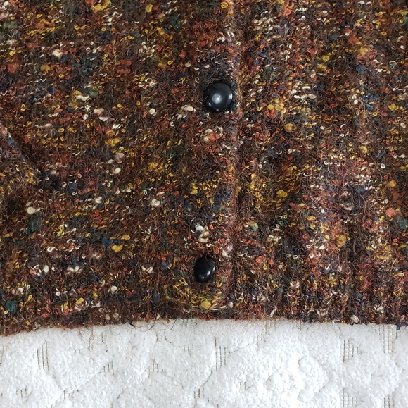 Vintage cottage core multi color popcorn knit sweater cardigan - Picture 7 of 9